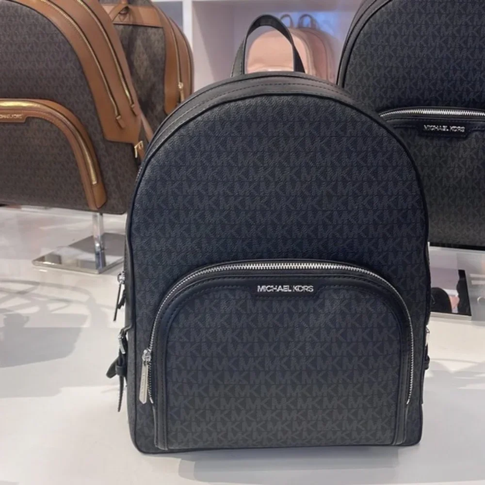 Michael Kors Jaycee Large Zip Pocket Backpack Black - Picture 13 of 16
